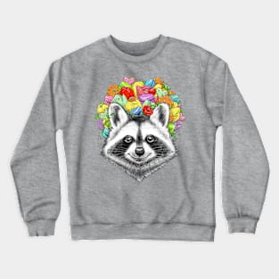 raccoon with a bouquet Crewneck Sweatshirt